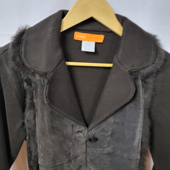 Cynthia Steffe Suede Coat Size M - Suede and Fur Trim - Luxury @ Poshmark Price - Picture 9 of 16